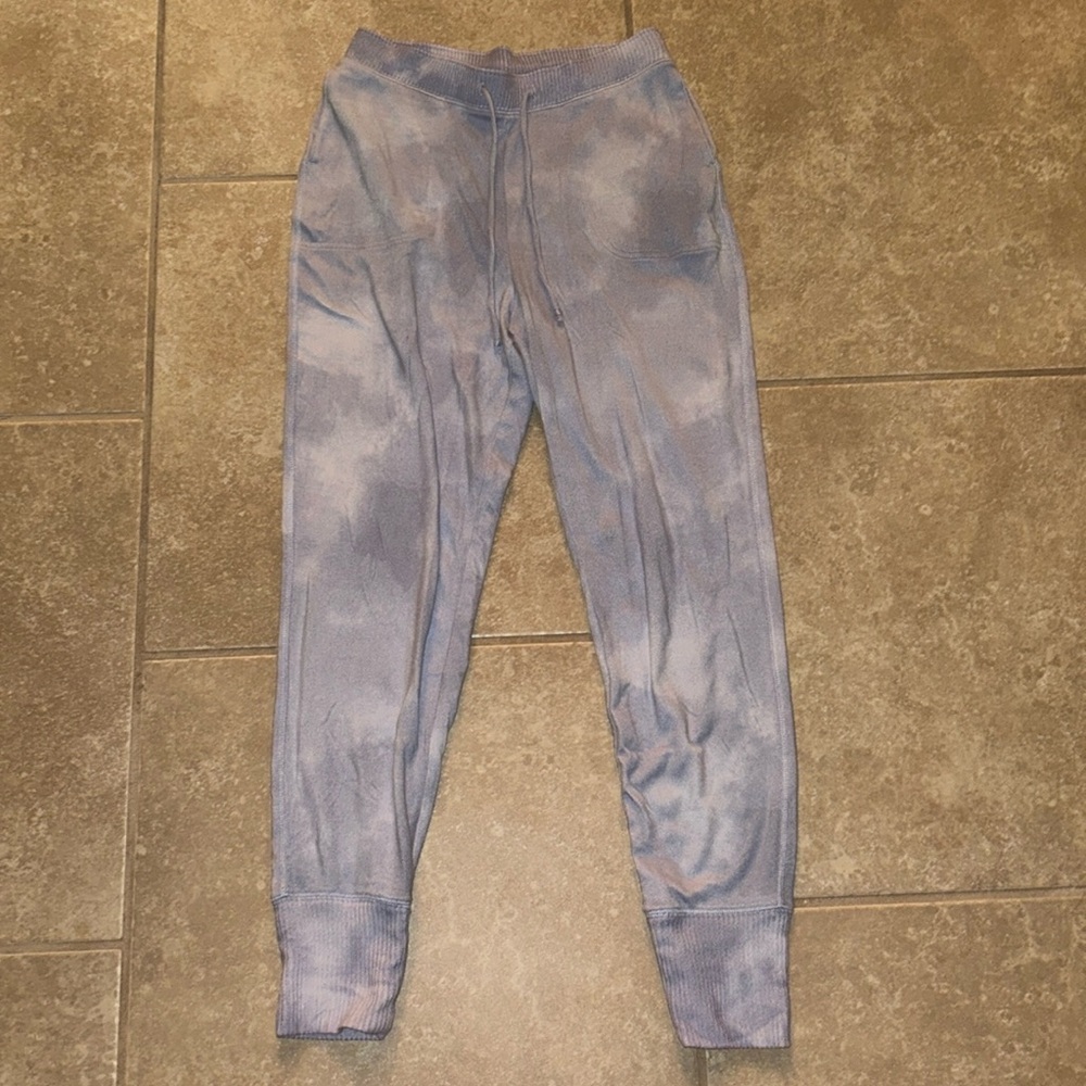 Women’s XS blue, gray, periwinkle tie dye cotton joggers